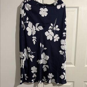 Floral Navy and White Skirt
